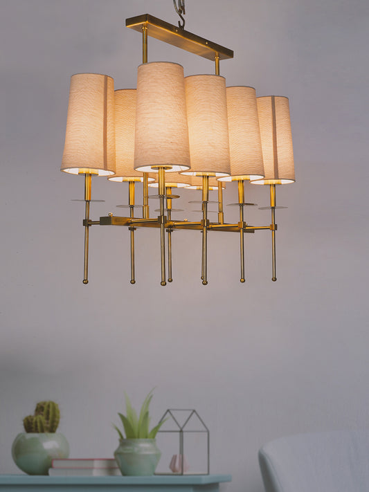Brass Antique Mild Steel 8-Light Chandelier – 73.7 cm