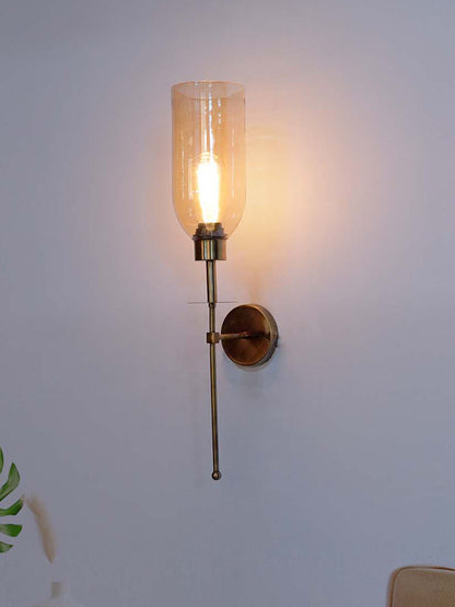 Gold Antique Stainless Steel Glass 1-Light Wall Sconce – 58.4 cm