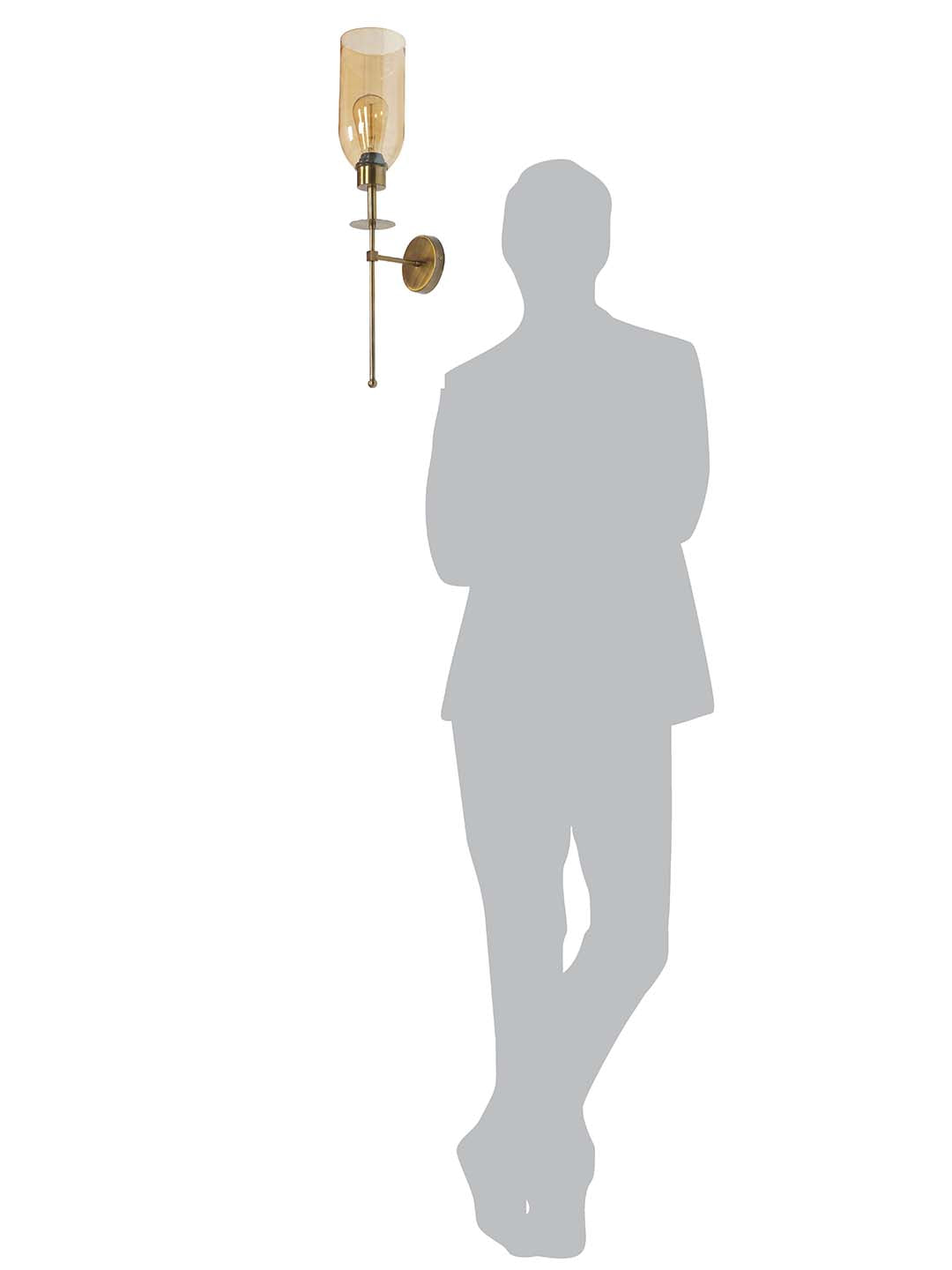 Gold Antique Stainless Steel Glass 1-Light Wall Sconce – 58.4 cm