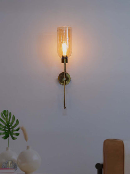 Gold Antique Stainless Steel Glass 1-Light Wall Sconce – 58.4 cm
