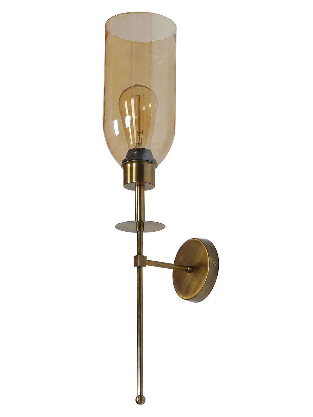 Gold Antique Stainless Steel Glass 1-Light Wall Sconce – 58.4 cm