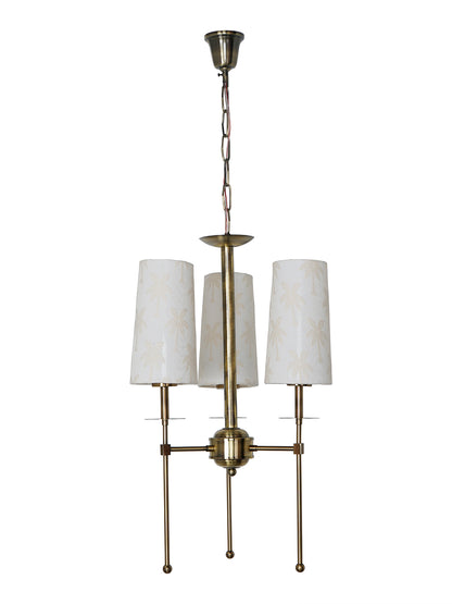 Antique Brass Steel 3-Light Compact Chandelier – 40.6 cm
