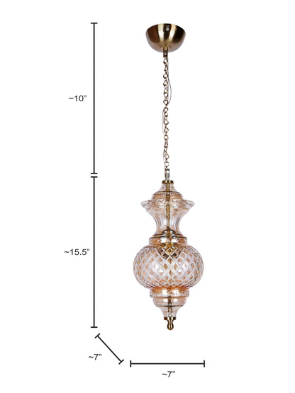 Gold Glass 1-Light Pendant Light – 17.8 cm
