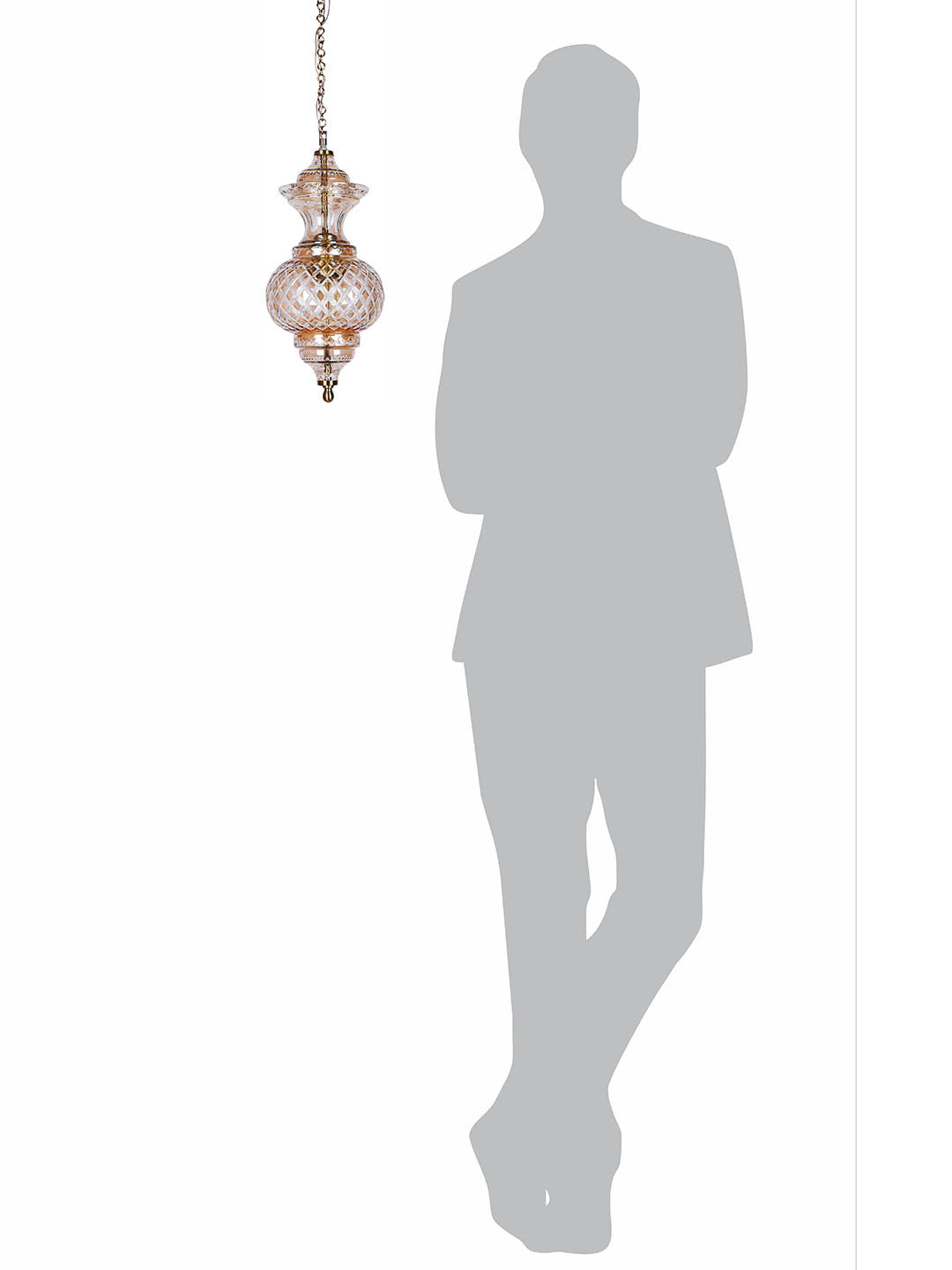 Gold Glass 1-Light Pendant Light – 17.8 cm