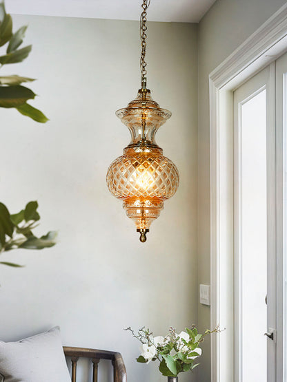 Gold Glass 1-Light Pendant Light – 17.8 cm