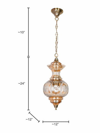 Golden Luster Hand-Cut Glass 1-Light Pendant Light – 30.5 cm