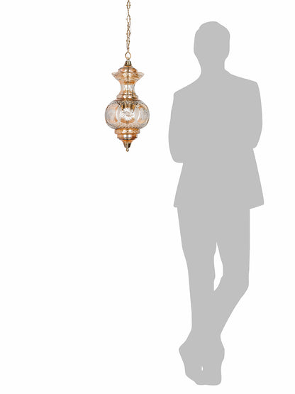 Golden Luster Hand-Cut Glass 1-Light Pendant Light – 30.5 cm