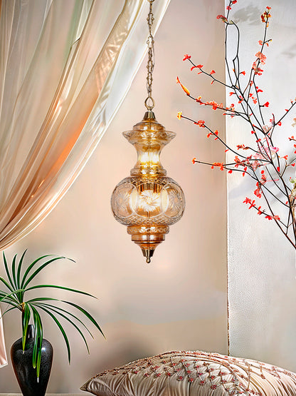Golden Luster Hand-Cut Glass 1-Light Pendant Light – 30.5 cm