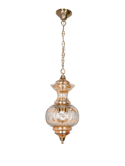 Golden Luster Hand-Cut Glass 1-Light Pendant Light – 30.5 cm