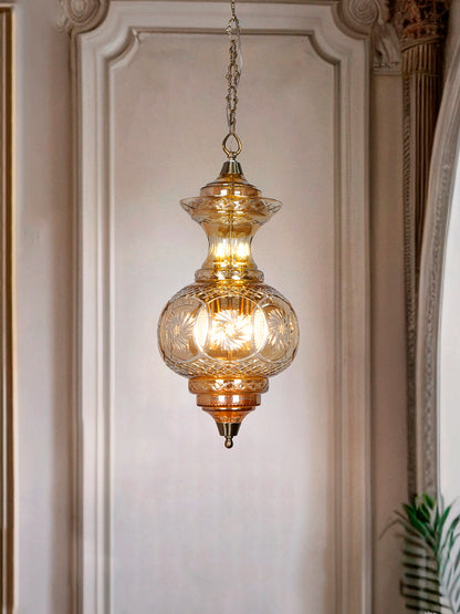 Golden Luster Hand-Cut Glass 1-Light Pendant Light – 30.5 cm