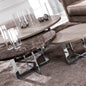 Luxury Round Nesting Coffee Tables Set - Marble Tops, Chrome Base, Modern Design