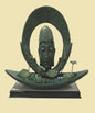 Serene Fiberglass Meditation Sculpture by Subrata Paul, Art Deco Style, 48-Inch