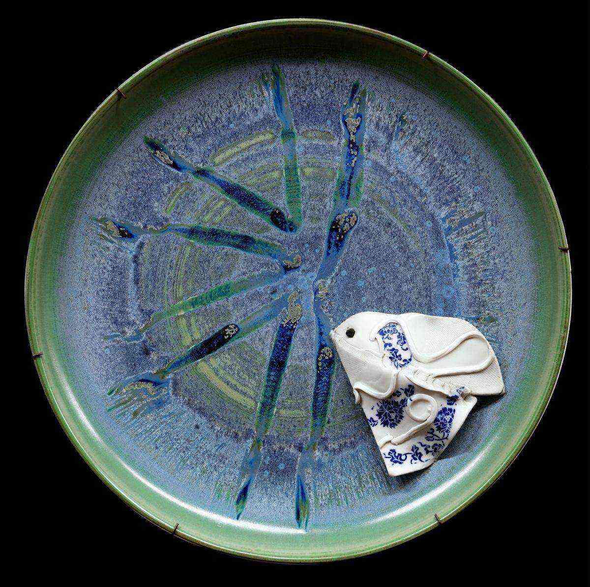 Exquisite Ceramic Fish Sculpture by Usha Garodia – Harmonious Nature-Inspired Art Decor