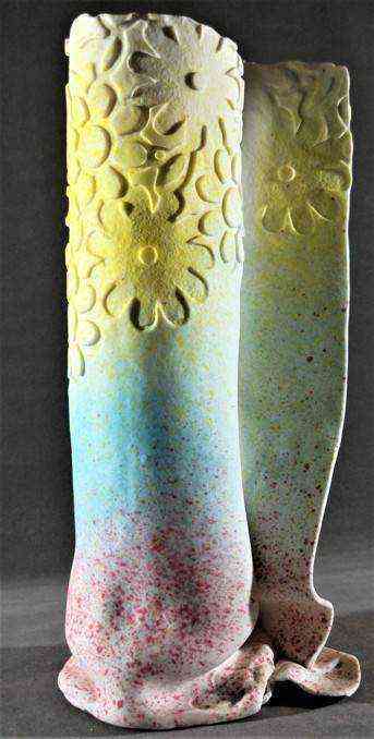 Usha Garodia's Abundance 2 Art Deco Ceramic Sculpture, Hand-Sprayed Porcelain Artwork