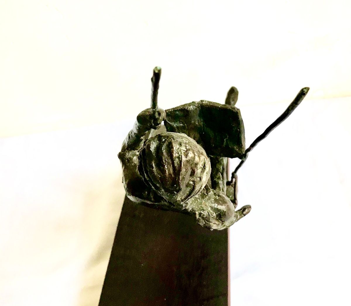 Serene Art Deco Bronze Sculpture: Girl Reading on a Swing by Usha Ramachandran