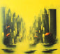 Somnath Bothe's Holi Banaras: Spiritual Sacred River Cityscape, Hand-painted Acrylic Charcoal Painting