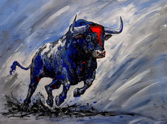The Lapis Lazuli Bull: Emissary of Alchemical Fortune Painting