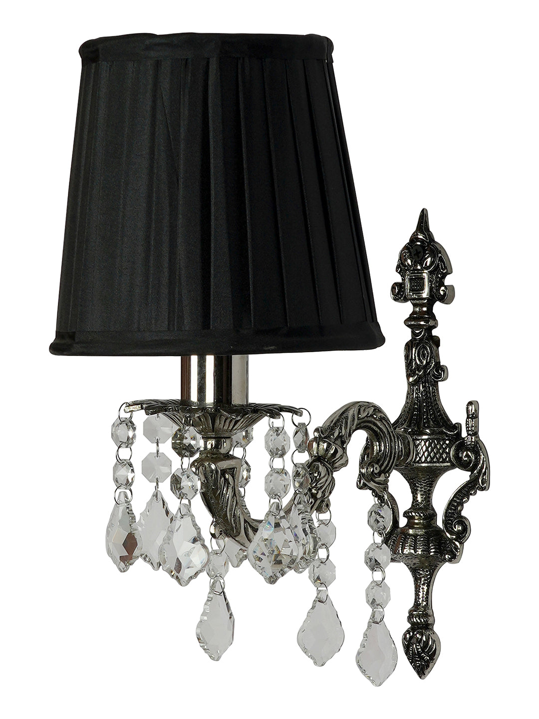 Silver Fabric Brass 1-Light Wall Sconce – 30.5 cm