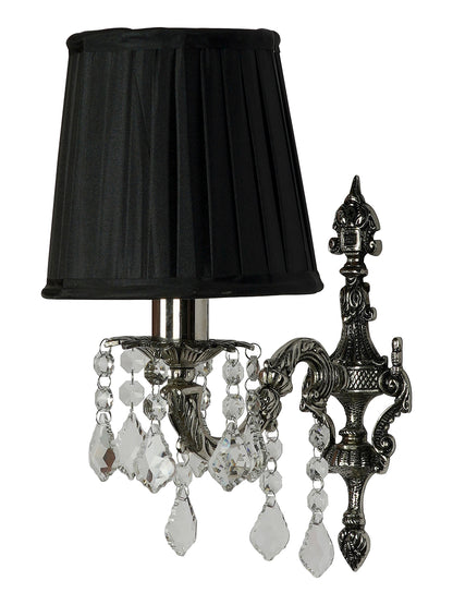 Silver Fabric Brass 1-Light Wall Sconce – 30.5 cm