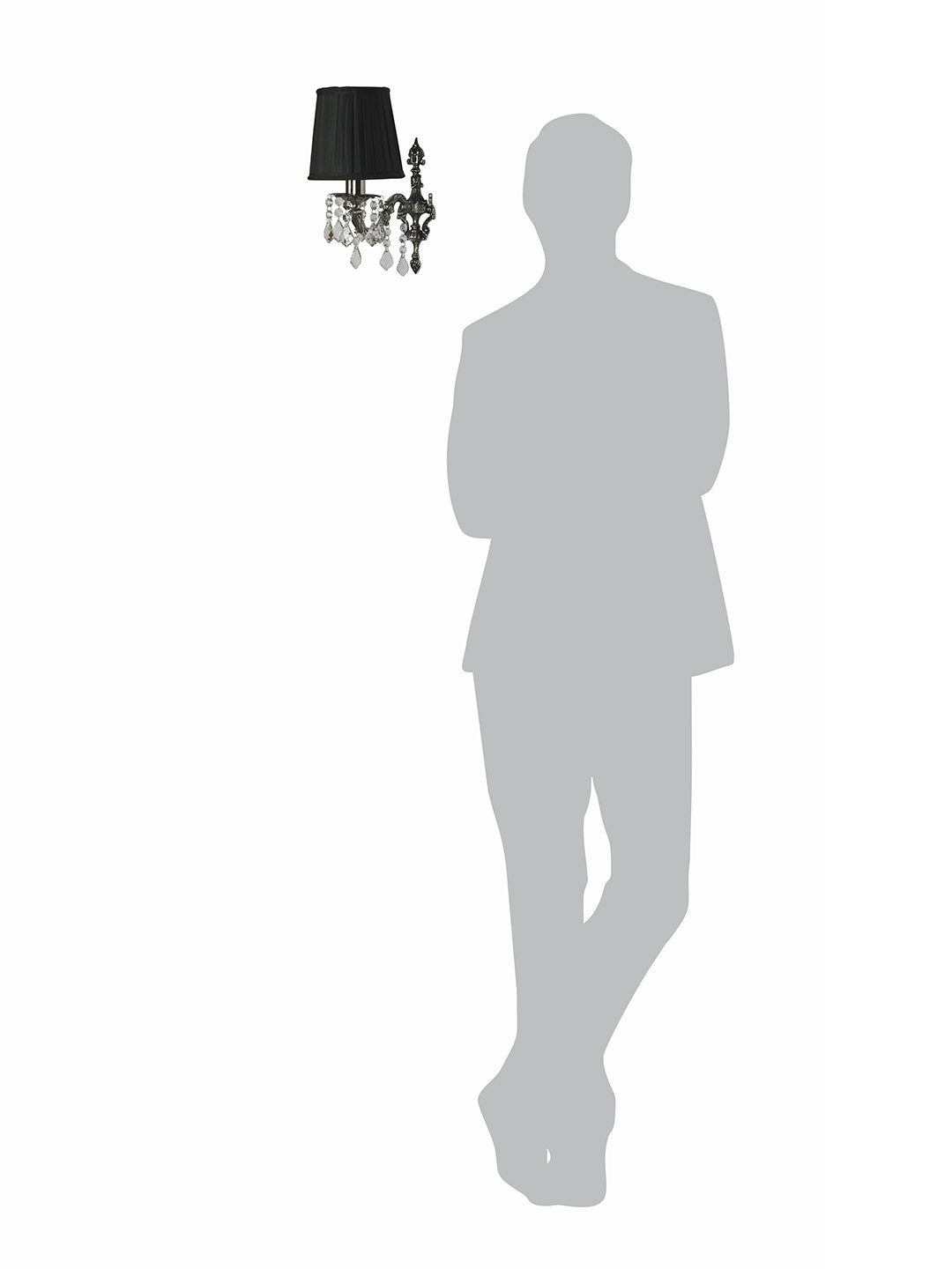 Silver Fabric Brass 1-Light Wall Sconce – 30.5 cm
