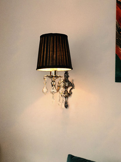 Silver Fabric Brass 1-Light Wall Sconce – 30.5 cm