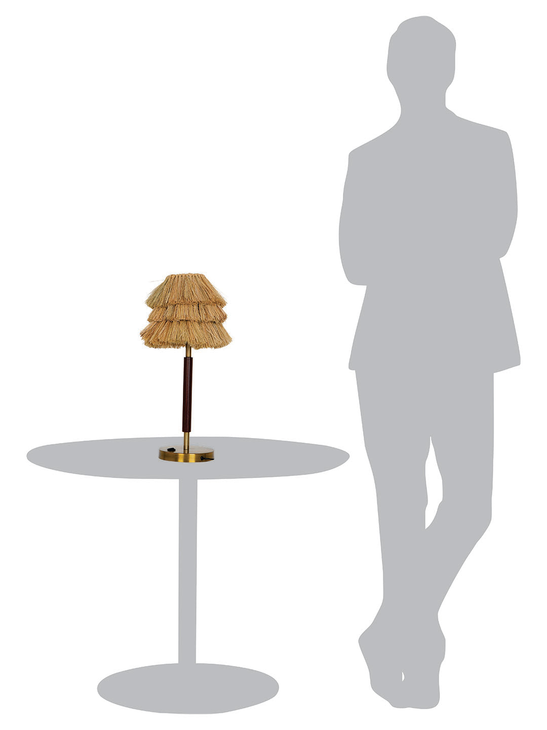 Bohemian Style Table Lamp with Munja Hay Shade