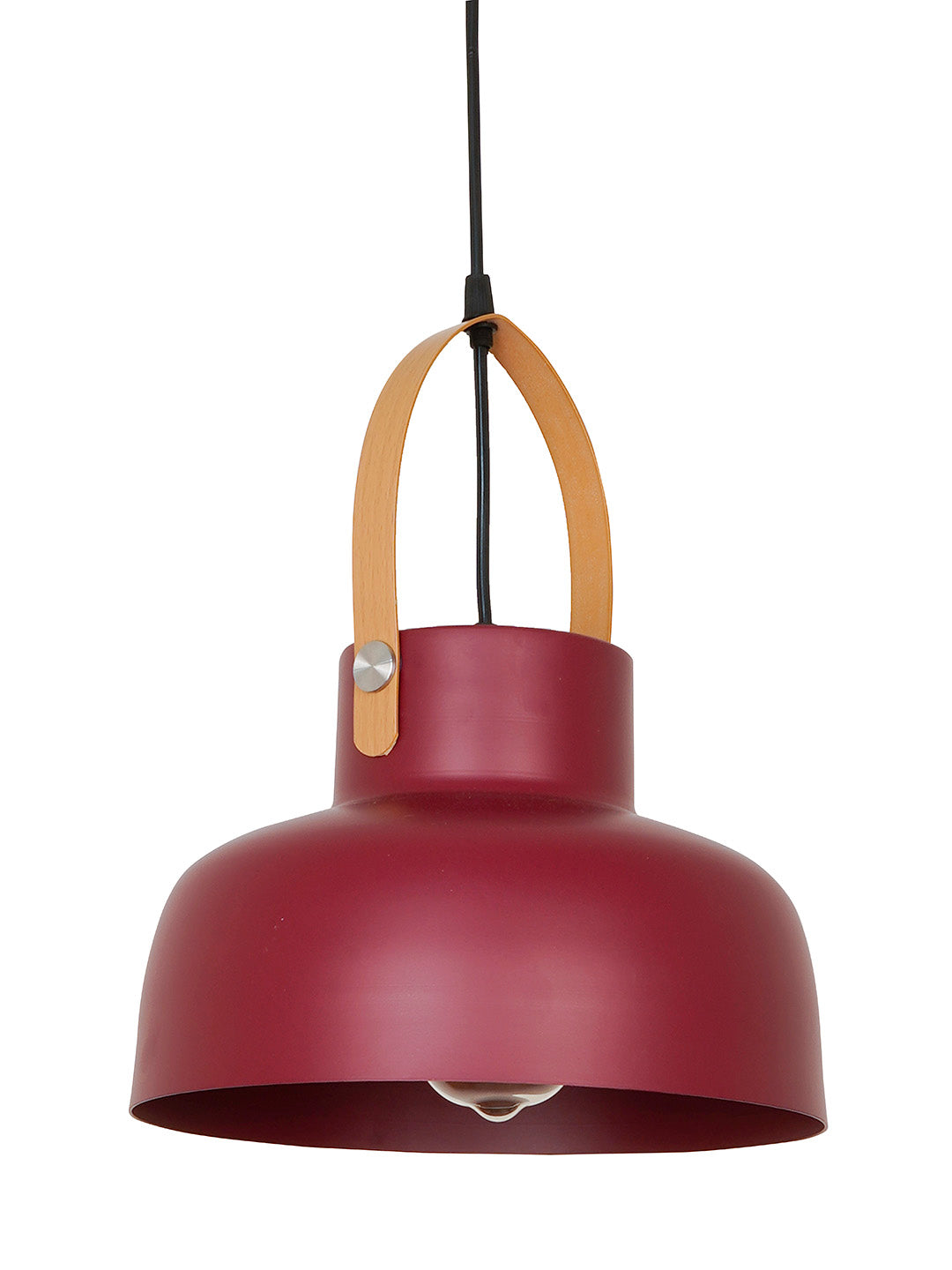 Maroon Mild Steel 1-Light Pendant Light – 25.4 cm