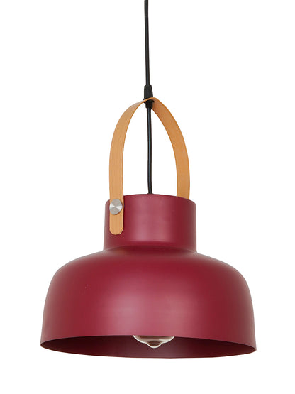 Maroon Mild Steel 1-Light Pendant Light – 25.4 cm
