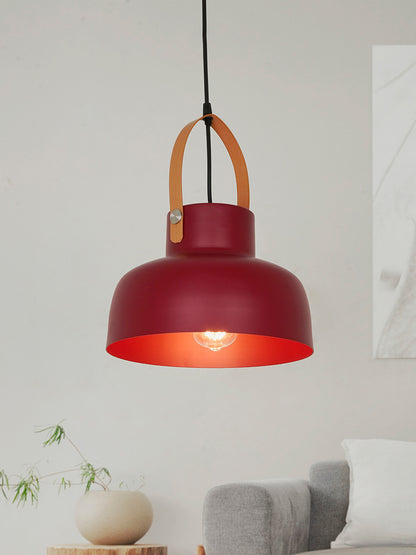 Maroon Mild Steel 1-Light Pendant Light – 25.4 cm