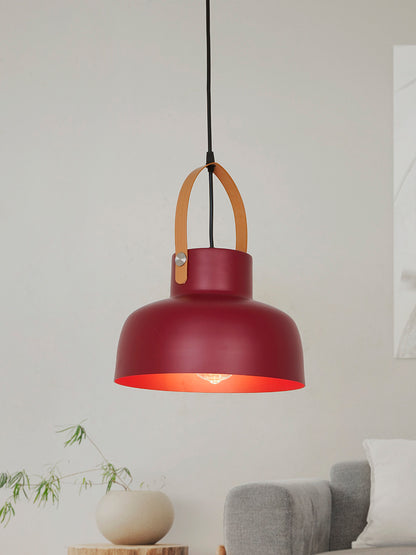 Maroon Mild Steel 1-Light Pendant Light – 25.4 cm