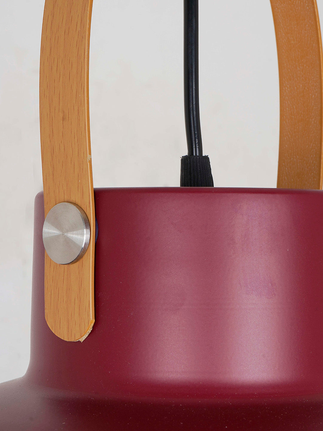 Maroon Mild Steel 1-Light Pendant Light – 25.4 cm