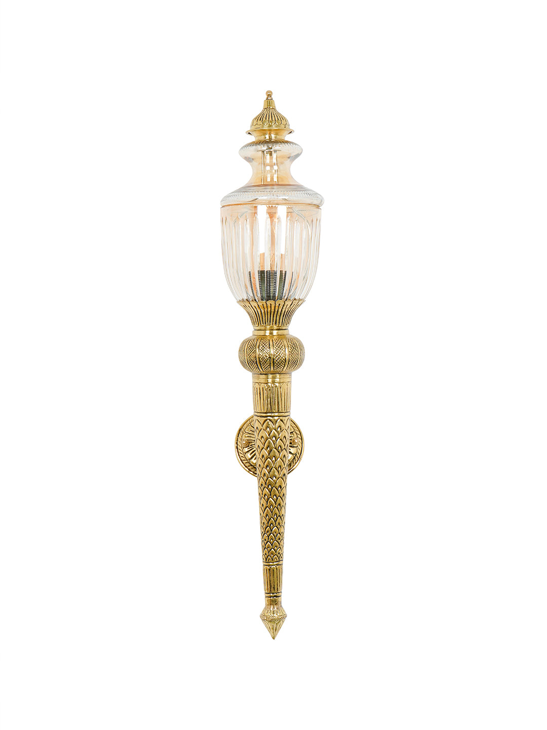 Brass Antique Glass 1-Light Wall Sconce – 76.2 cm