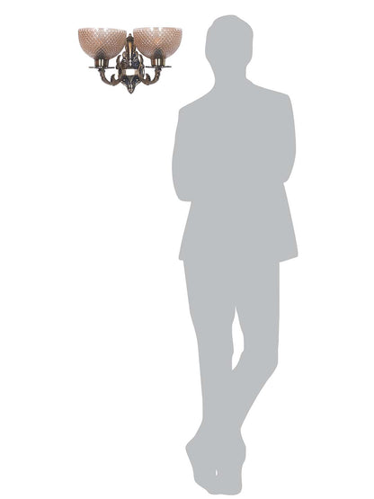 Brass Antique Glass Aluminium 2-Light Wall Sconce – 38.1 cm