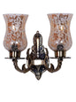 Brass Antique Glass Aluminium 2-Light Wall Sconce – 33 cm