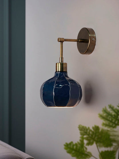 Brass Antique Mild Steel 1-Light Wall Sconce – 30.5 cm