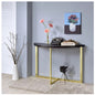 Millenial Half-Round Marble Top Console Table with Modern Metal Base