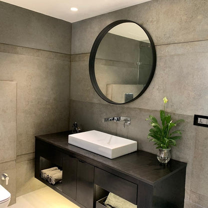 Modern Hanging Leather Mirror