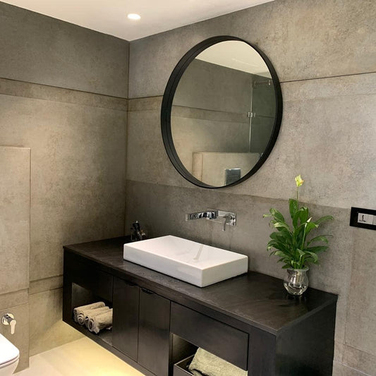 Modern Hanging Leather Mirror