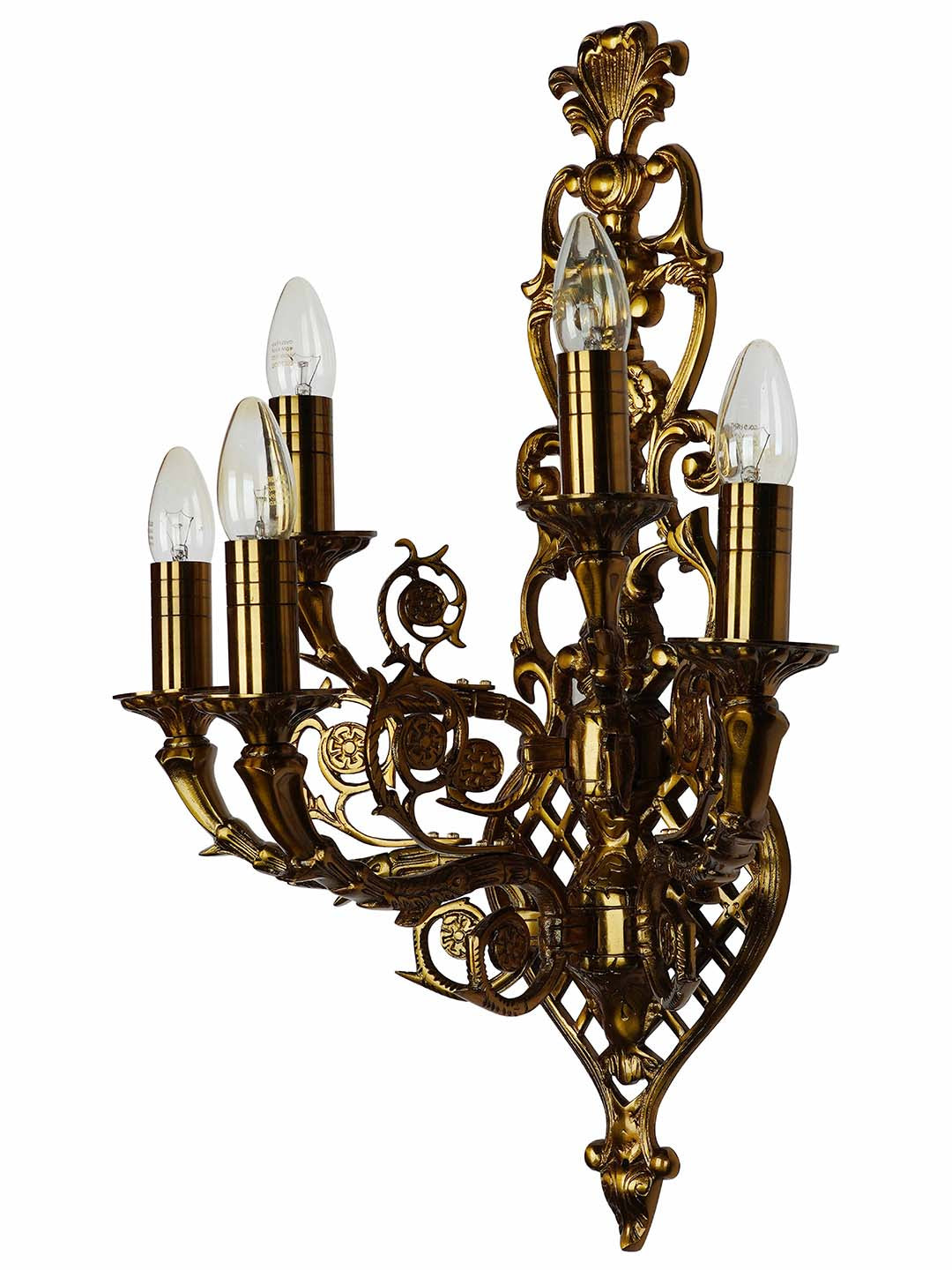 Brass Antique Aluminium 5-Light Wall Sconce – 63.5 cm