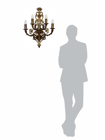 Brass Antique Aluminium 5-Light Wall Sconce – 63.5 cm