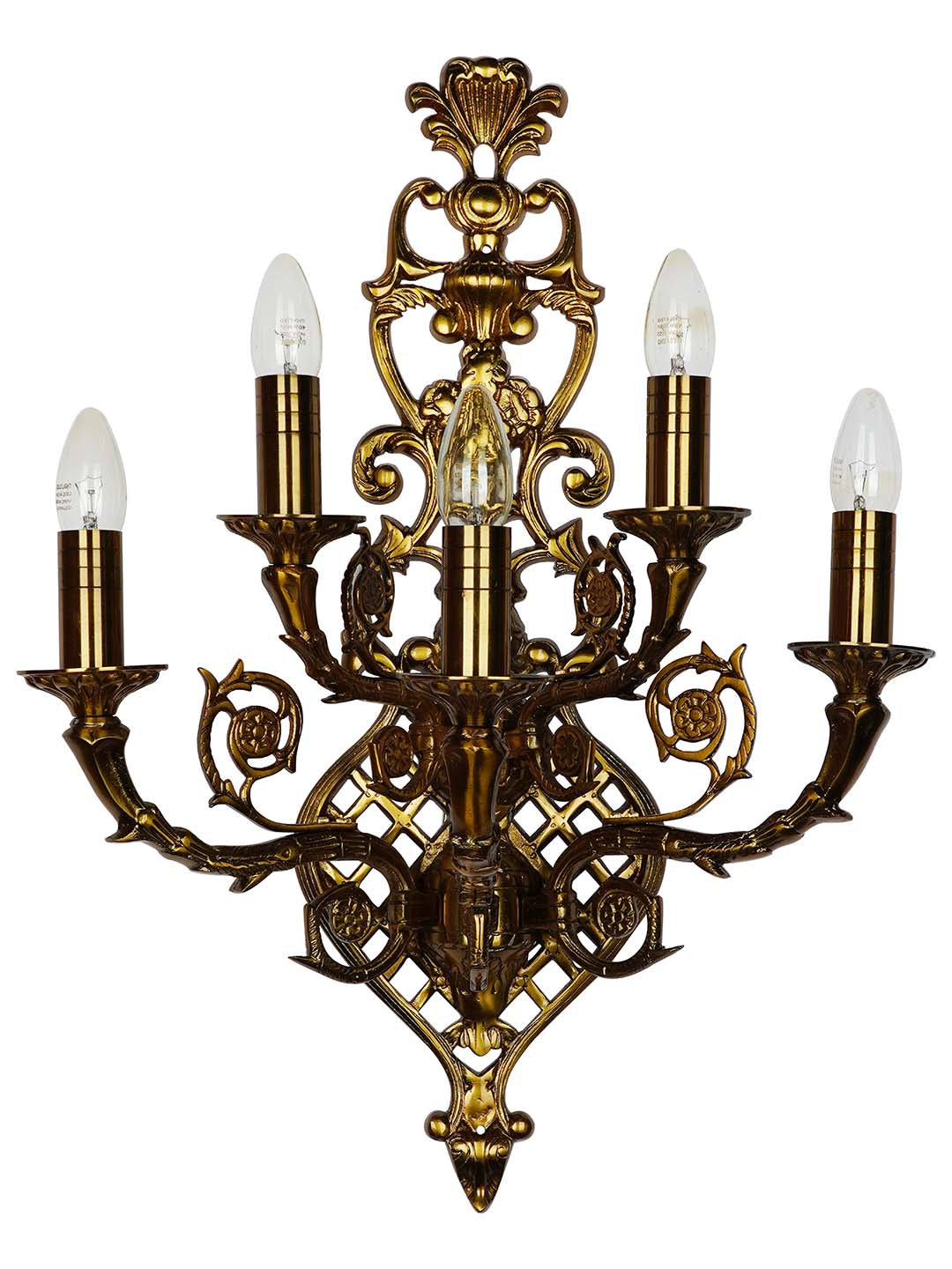Brass Antique Aluminium 5-Light Wall Sconce – 63.5 cm