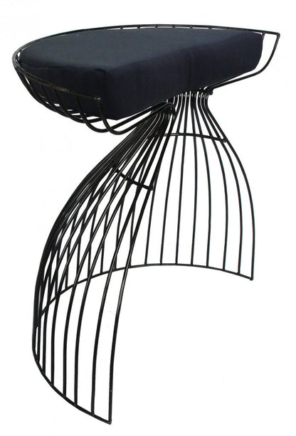 Contemporary Spun Metal London Stools with Cushions - Set of 2