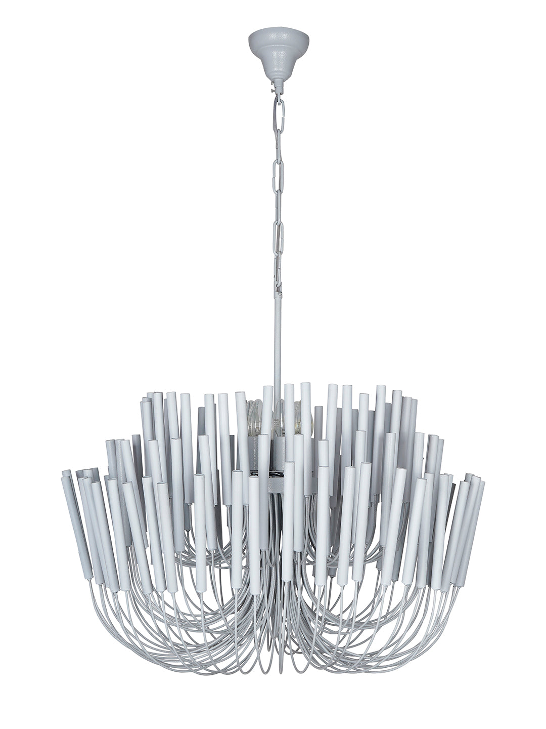 Rustic Off-White Mild Steel 6-Light Chandelier – 76.2 cm