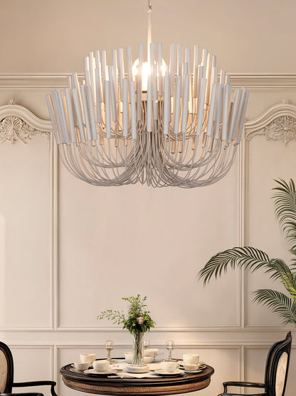 Rustic Off-White Mild Steel 6-Light Chandelier – 76.2 cm