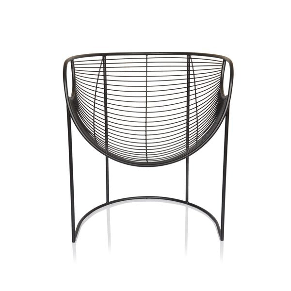 New York Contemporary Glam Metal Wireframe Accent Chair | Curved Design, Firm Seat