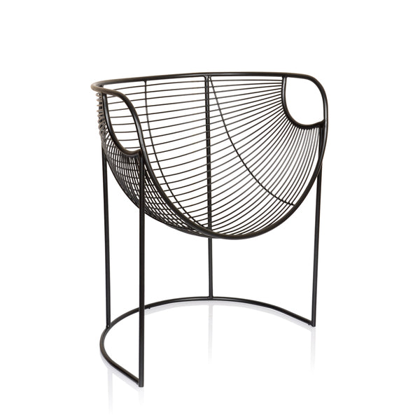 New York Contemporary Glam Metal Accent Chair - Elegant Wireframe Design
