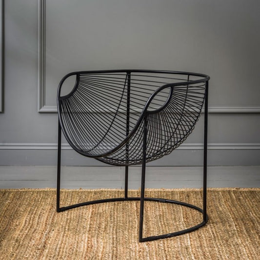 New York Contemporary Glam Metal Accent Chair - Elegant Wireframe Design
