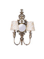 Brass Antique Fabric Aluminium 2-Light Wall Sconce – 41.9 cm