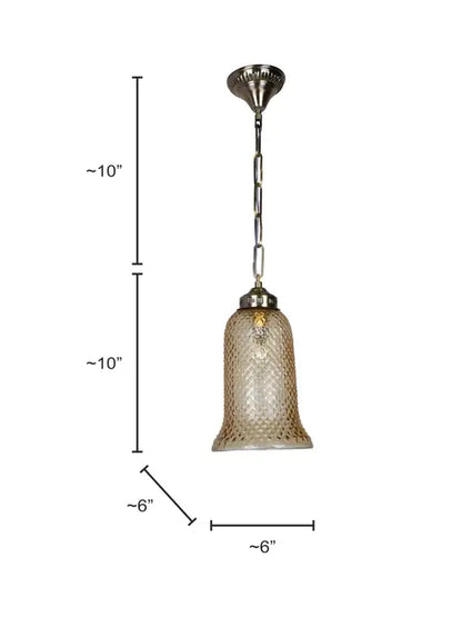 Brass Antique Aluminium 1-Light Pendant Light – 15.2 cm