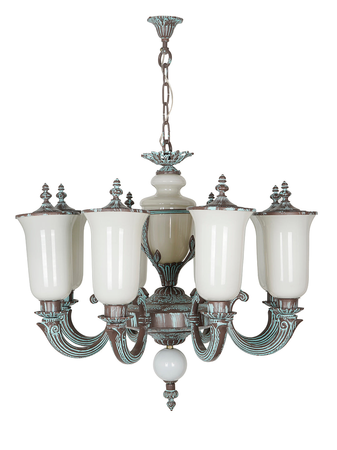 Bronze Patina Aluminium 8-Light Chandelier – 80 cm